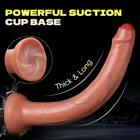 Großer realistischer Dildo-Buttplug – 35,6 cm großer, superlanger Dildo, Vagina-Anal-Stimulator