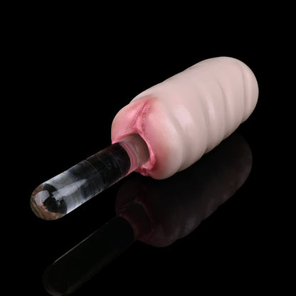 Spiral-Grip Anatomical Pocket Pussy – Platinum Liquid Silicone Stroker with Hand-Crafted Blush Finish