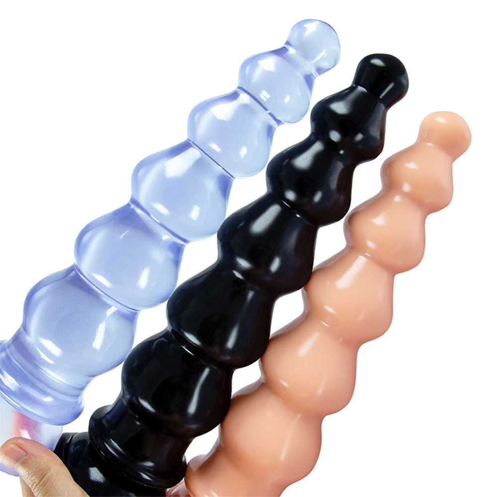 Godes en silicone à perles anales géantes - Plug anal énorme et doux avec grande ventouse