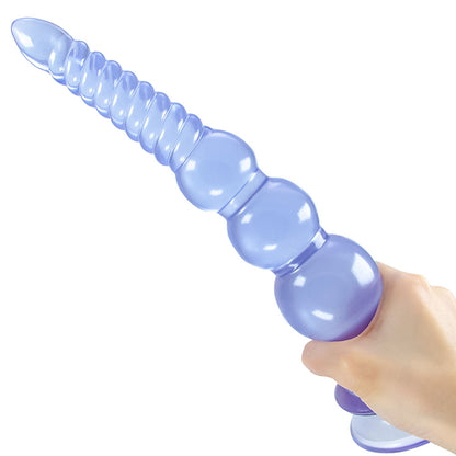 Plug anal gode de 12 pouces de Long-godes en Silicone souple poussant le pénis avec une ventouse puissante