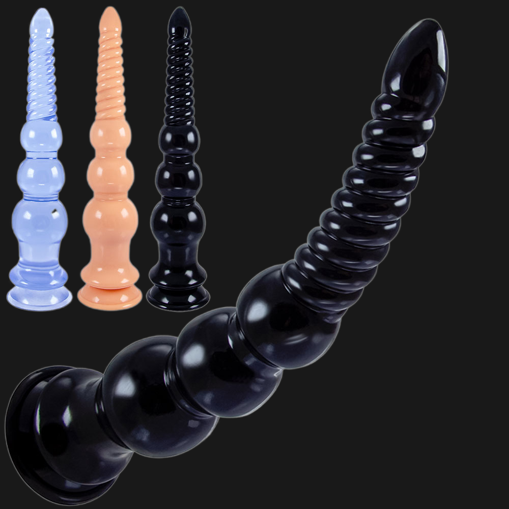 Plug anal gode de 12 pouces de Long-godes en Silicone souple poussant le pénis avec une ventouse puissante