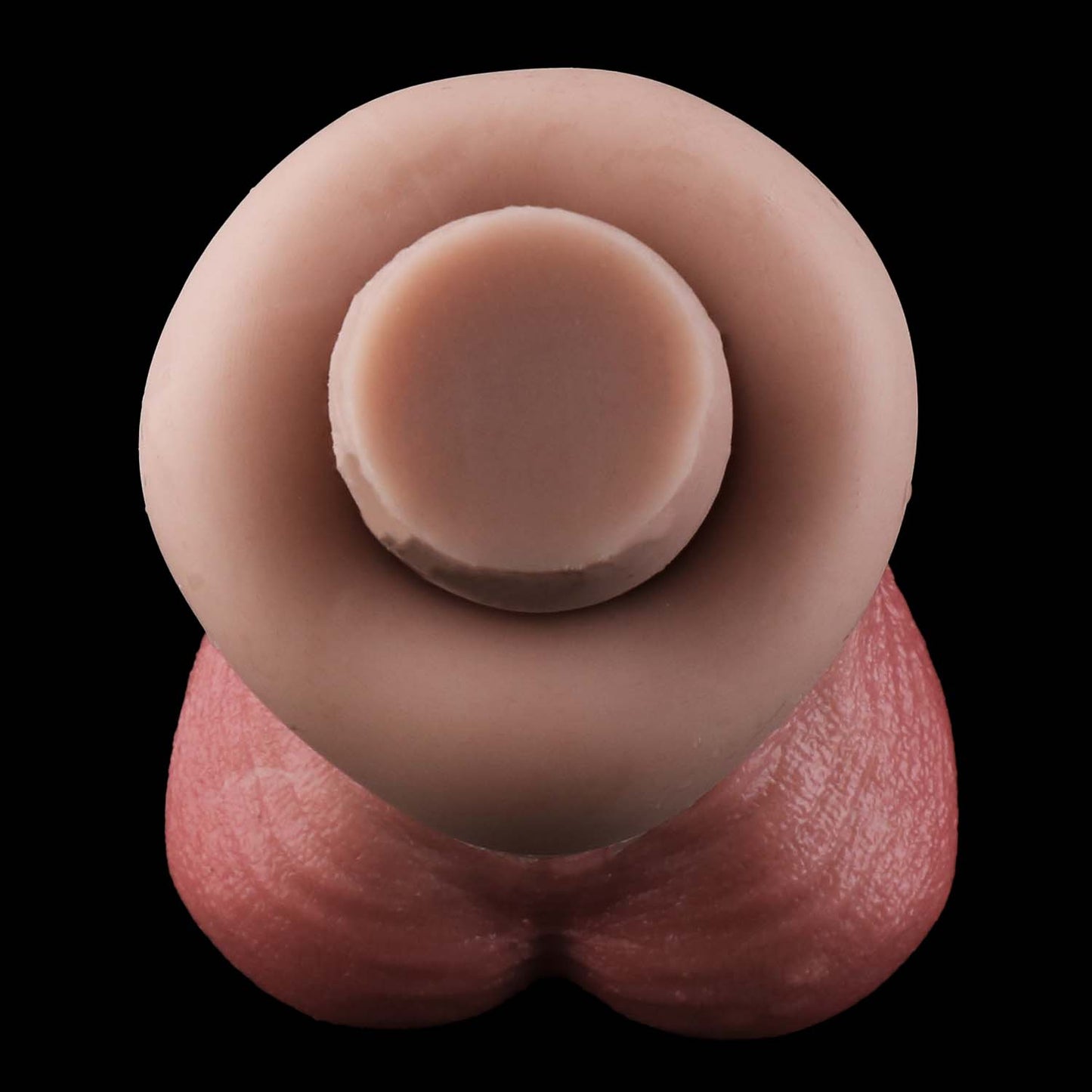 Asymmetric Double Dildo with Balls — Thick End & Long End Platinum Silicone Dual-Headed Dildo for Couples & Lesbian Play
