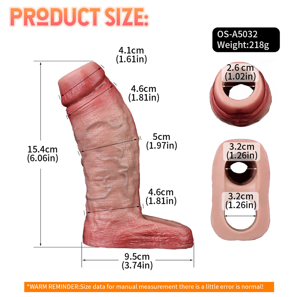 Extenseur de pénis réaliste Cock Sleeve - Peau claire Cocksleeve, jouets sexuels ouverts pour hommes