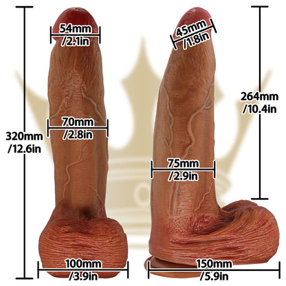 13 inch Huge Silicone Dildo for Women - Big Testicle Realistic Small Glans Thick Anal Masturbator