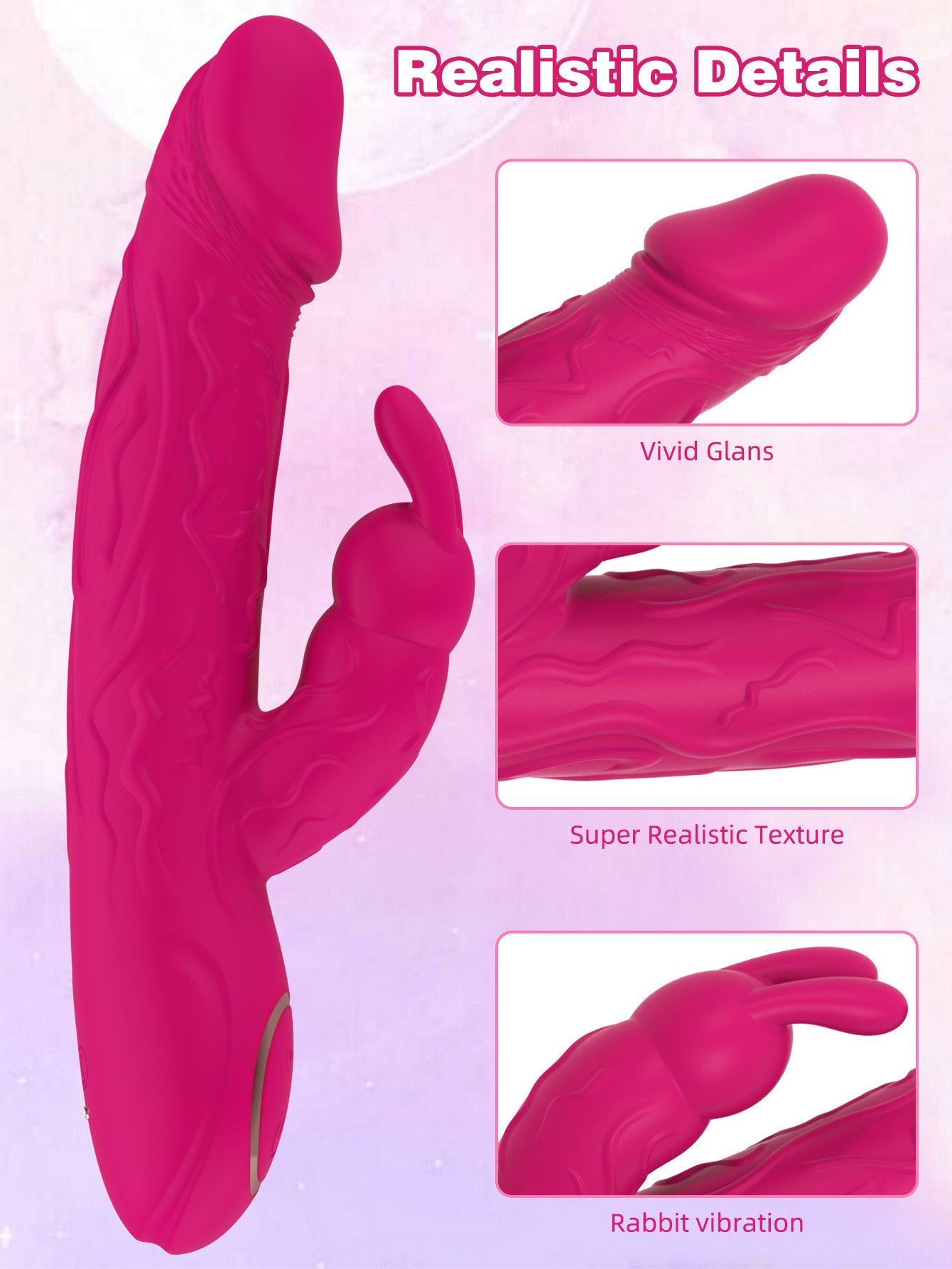 Kaninchen-Dildo-Vibrator – realistischer Glan-G-Punkt-Klitoris-Stimulator, weibliches Sexspielzeug