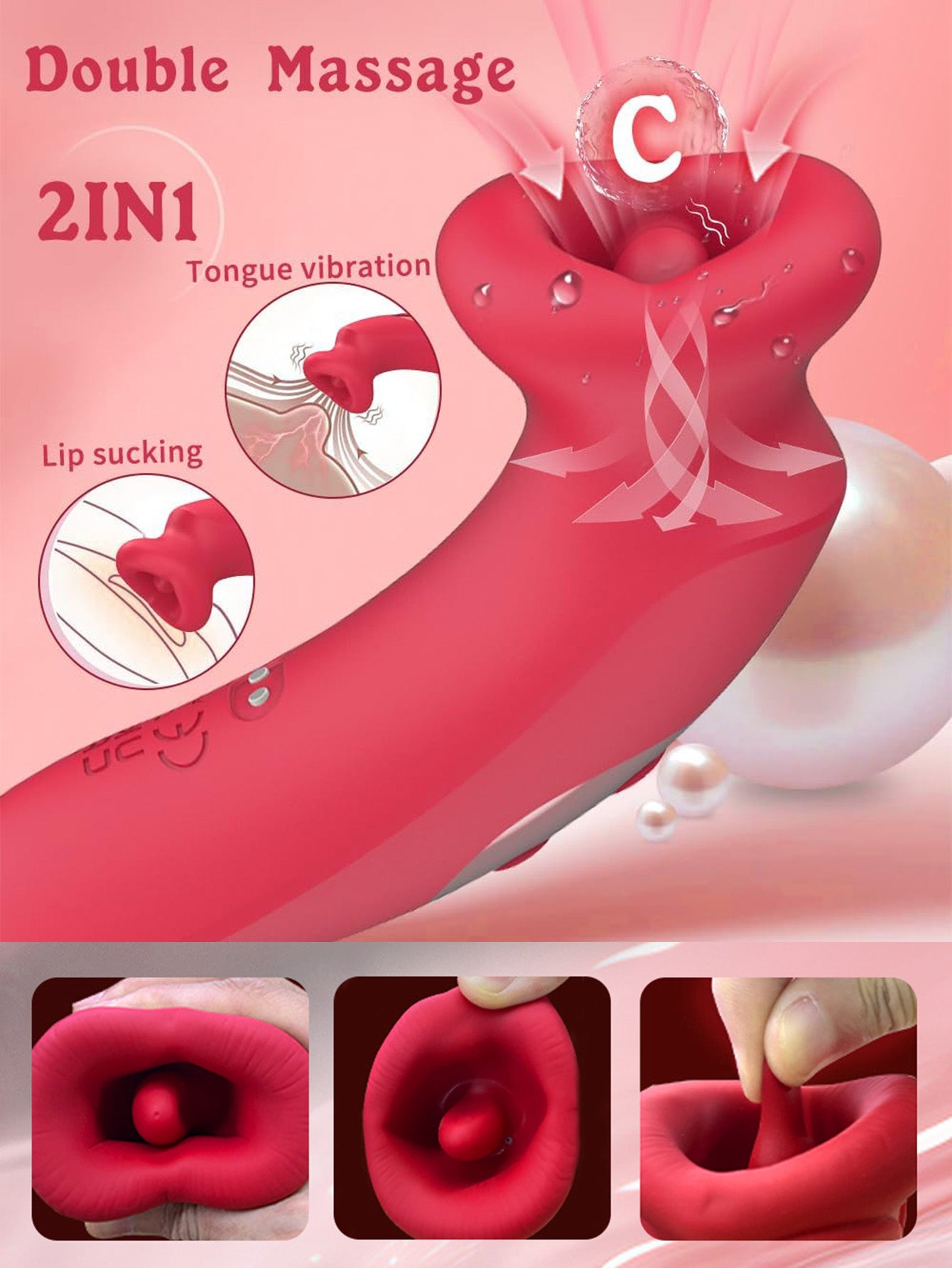 Mund-Oral-Klitoris-Stimulator - Zungenlecken, Saugen, Nippel, Klitoris-Vibrator, Rosenspielzeug