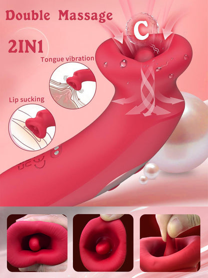 Mund-Oral-Klitoris-Stimulator - Zungenlecken, Saugen, Nippel, Klitoris-Vibrator, Rosenspielzeug