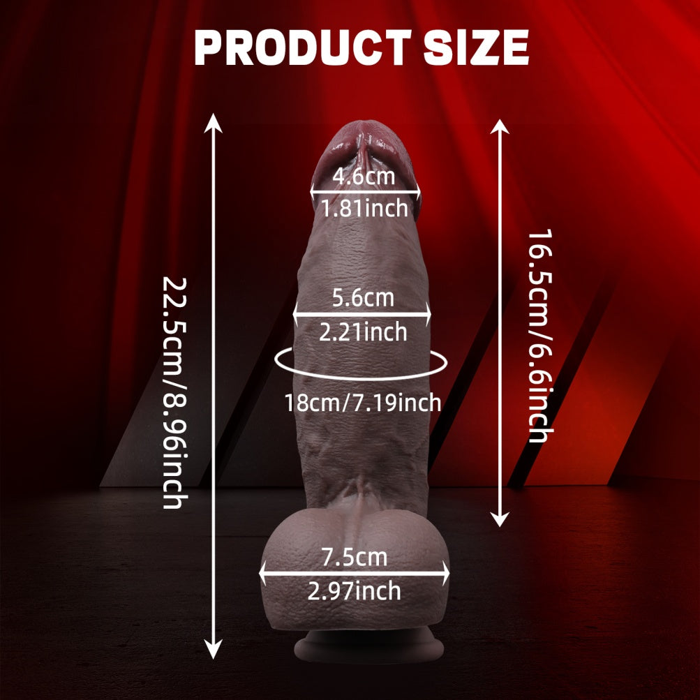 Gode ​​géant de 22,8 cm pour massage orgasmique - Jouet de masturbation féminine réaliste en silicone texturé