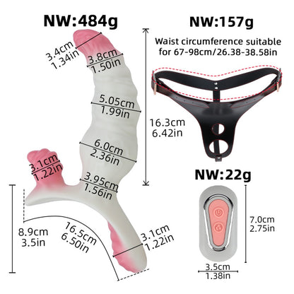 Fantasy Silicone Dog Knot Dildo - Lesbian Strap-on Monster Vibrating Sex Toys