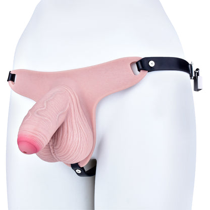 Realistic Silicone Male Chastity Pants — Platinum Silicone Cock Cage with Urethral Opening for Long-Term BDSM Wear