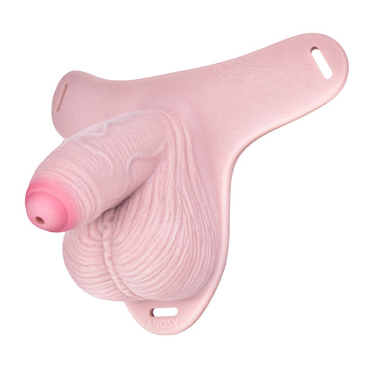 Realistic Silicone Male Chastity Pants — Platinum Silicone Cock Cage with Urethral Opening for Long-Term BDSM Wear