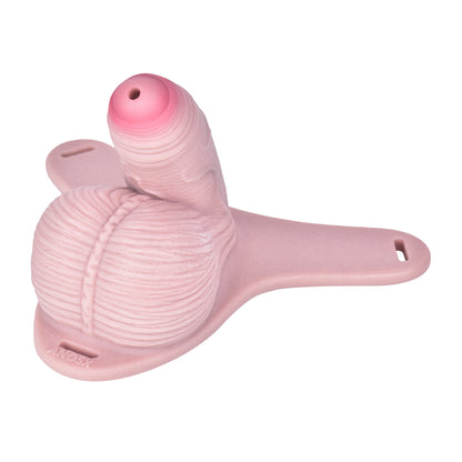Realistic Silicone Male Chastity Pants — Platinum Silicone Cock Cage with Urethral Opening for Long-Term BDSM Wear