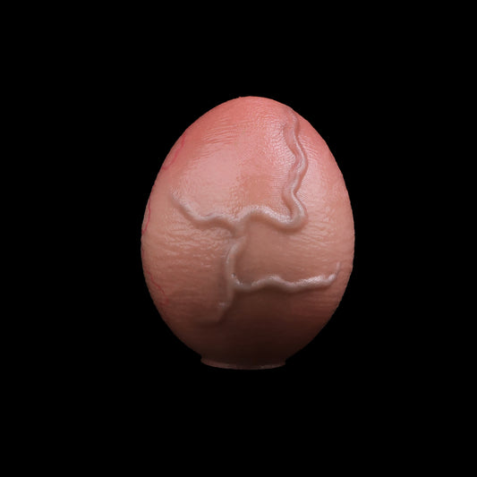 Realistic Vein-Textured Silicone Butt Plug with Steel Chain — Egg-Shaped Anal Toy for Triple-Use Exploration