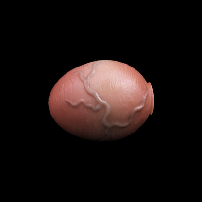 Realistic Vein-Textured Silicone Butt Plug with Steel Chain — Egg-Shaped Anal Toy for Triple-Use Exploration