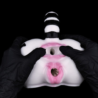 Wild White Tiger Sex Dolls – Dual-Channel Striped Booty Masturbator with Posable Tail