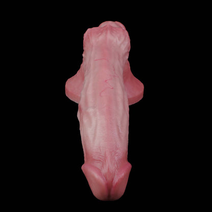Dual-Ended Realistic Double Dildo — Platinum Silicone Double-Headed Dildo with Suction Cup Base, Veined Shaft & Two Sizes