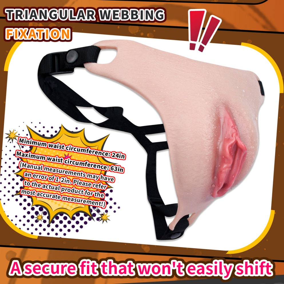 Tragbare Silikon-Fake-Muschi-Hose — Realistischer künstlicher Vagina-Strap-On für Femboys