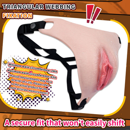 Tragbare Silikon-Fake-Muschi-Hose — Realistischer künstlicher Vagina-Strap-On für Femboys