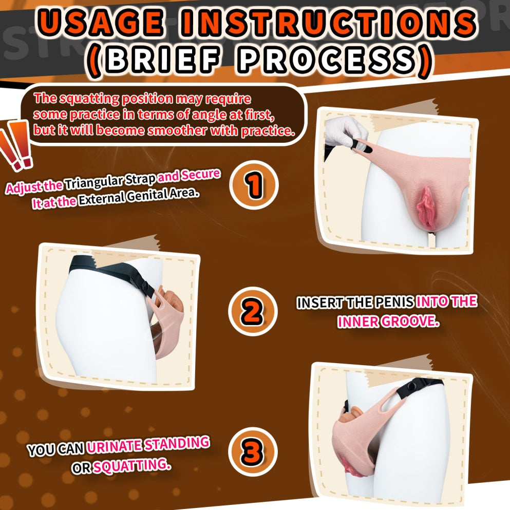 Tragbare Silikon-Fake-Muschi-Hose — Realistischer künstlicher Vagina-Strap-On für Femboys