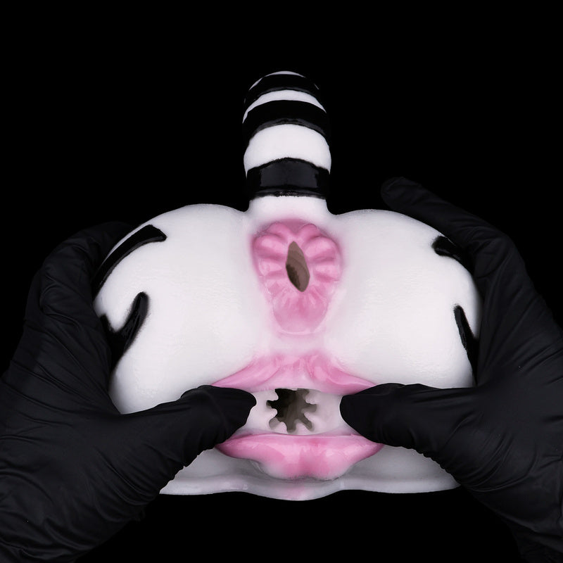 Wild White Tiger Sex Dolls – Dual-Channel Striped Booty Masturbator with Posable Tail