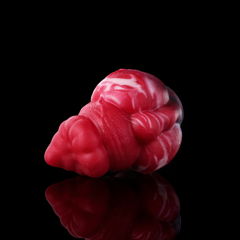 Infernal Lava Silicone Egg with Steel Traction Leash – Multi-Zone Platinum Fantasy Plug for Deep Vaginal, Anal & Oral BDSM Play