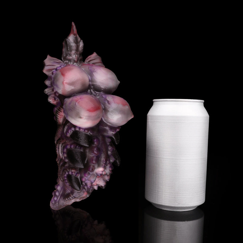Alien Hive Pocket Pussy – Platinum Silicone Dual-Channel Monster Stroker with Void Purple & Flesh-Pink Sacs