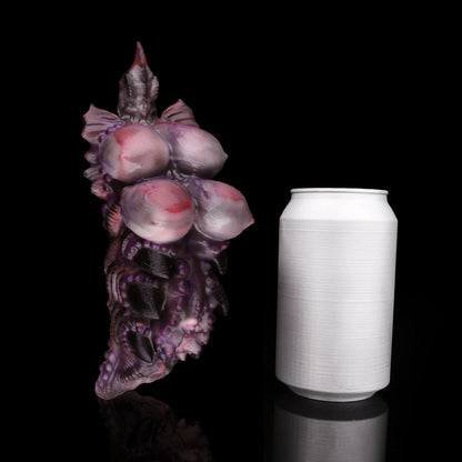 Alien Hive Pocket Pussy – Platinum Silicone Dual-Channel Monster Stroker with Void Purple & Flesh-Pink Sacs