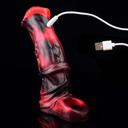 Horsedildo Cock Sleeve Vibrating Penis Sheath - Remote Control Fantasy Male Extension Vibrator