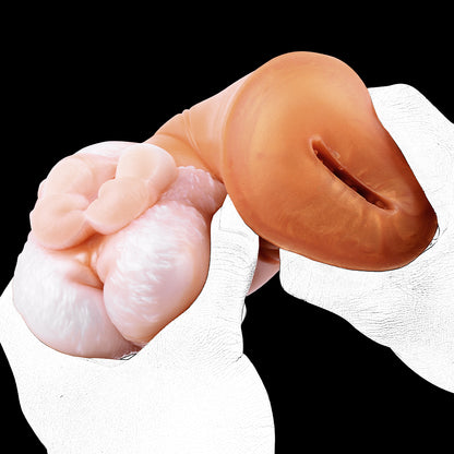 Waschbär-Taschenmuschi-Masturbator für Männer – Fantasietier-Masturbationstasse mit zwei Vaginas
