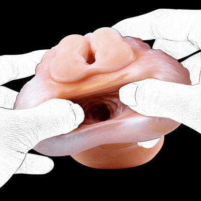 Waschbär-Taschenmuschi-Masturbator für Männer – Fantasietier-Masturbationstasse mit zwei Vaginas