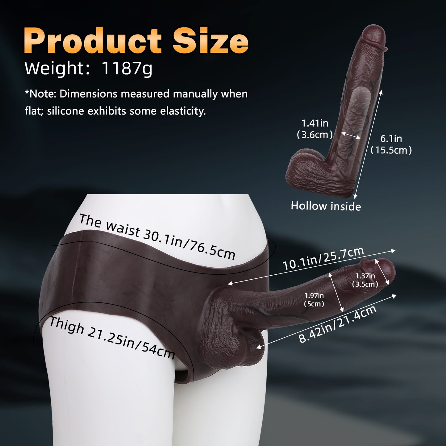 Fantasy Extra Long Silicone Strap-On Sheath Underwear - Realistic Flesh-Like Silicone Male Toy