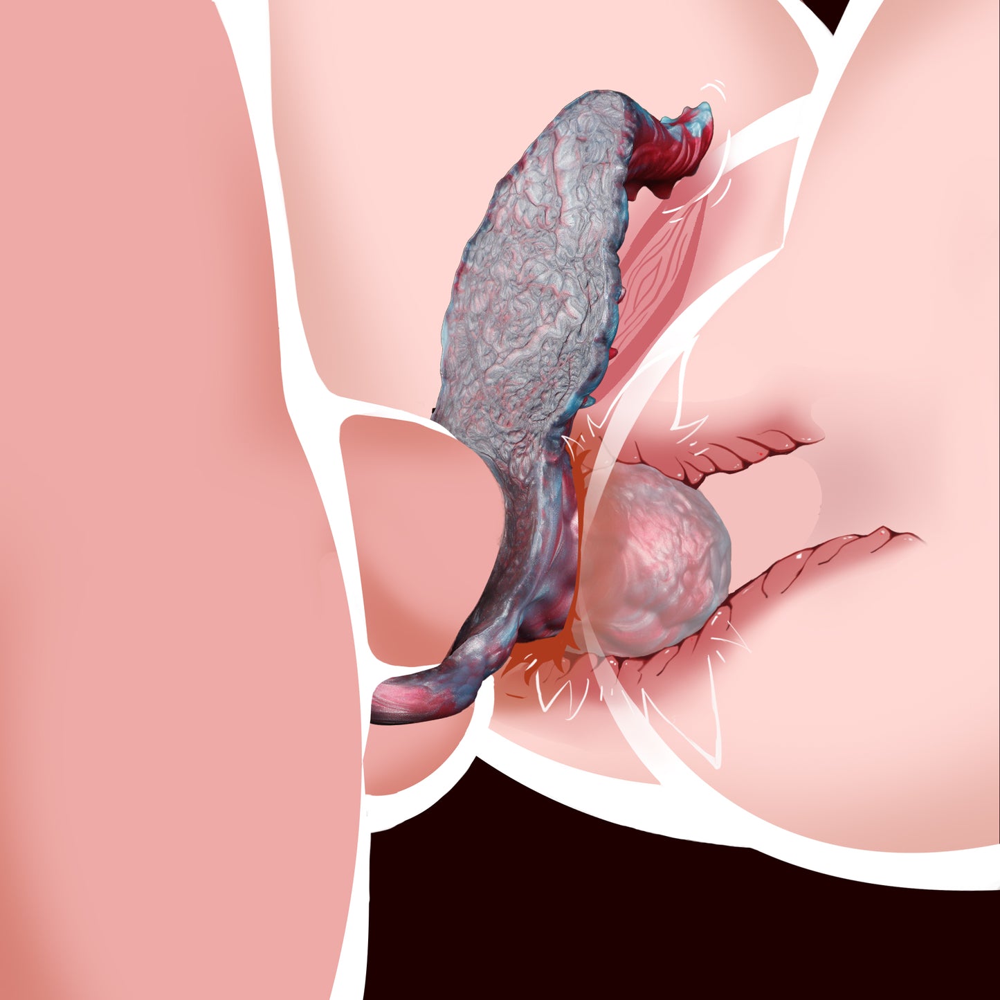 2-in-1 Fantasy-Cock-Hülse mit Grinder — Peniserweiterung aus Platin-Silikon für Paare