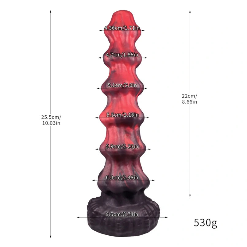 Butt Plug Fantasy Drakes Dick with Anal Beads and Suction Cup – Silicone Pleasure Female Sex Toys