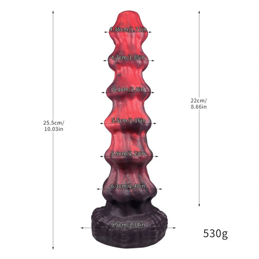 Butt Plug Fantasy Drakes Dick with Anal Beads and Suction Cup – Silicone Pleasure Female Sex Toys