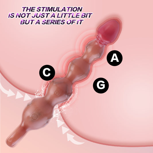 Anal Balls Vibrating Prostate Massager - Finger Ring 5 Anal Beads Sex Toys for Women Men