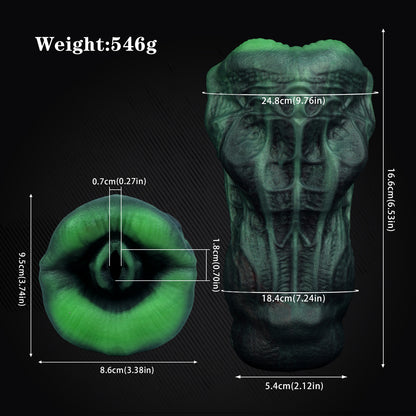 Alien Pocket Pussy – Green Tentacle Mouth Made of Platinum Silicone