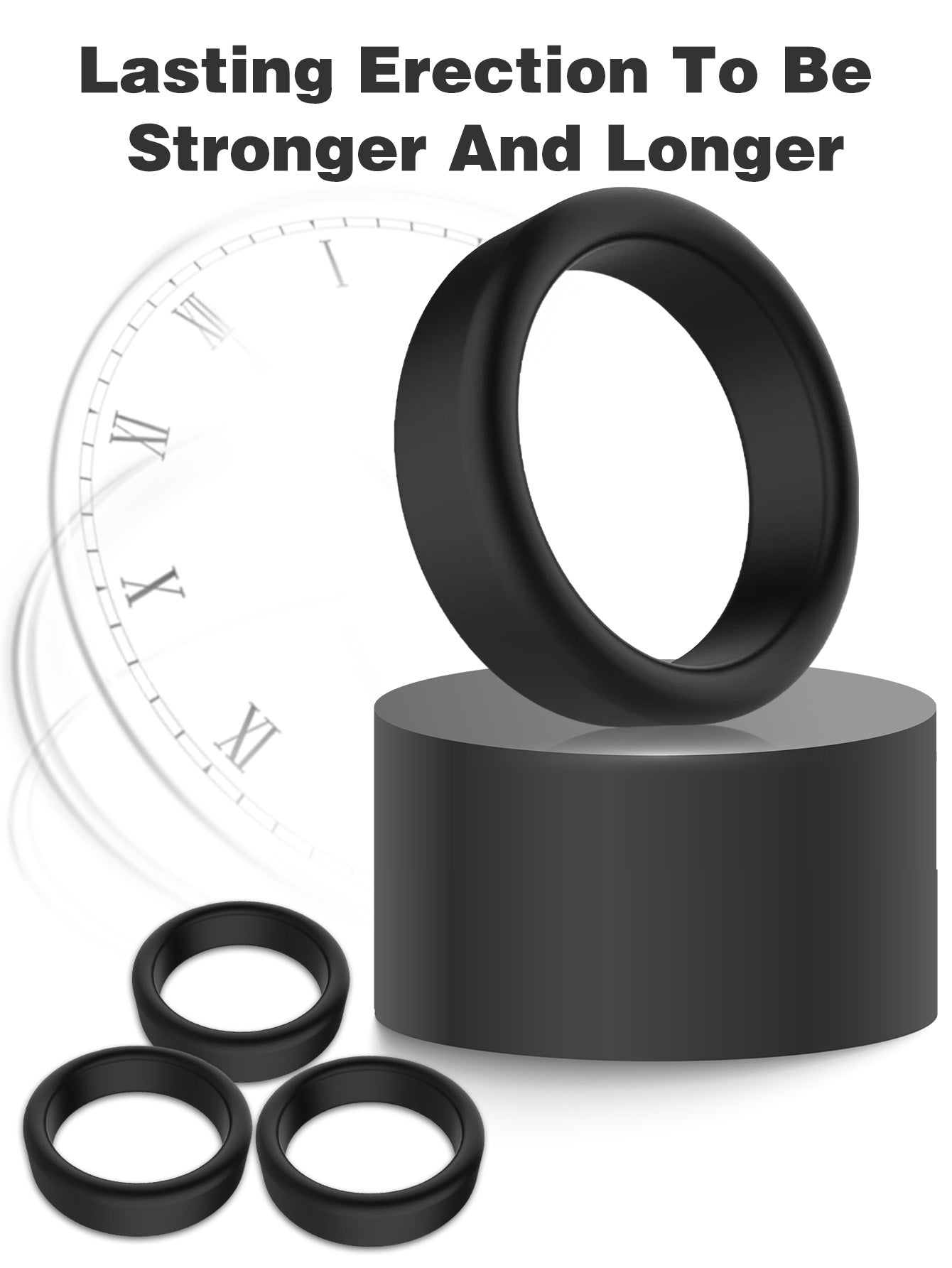 Premium Silicone Cock Ring - Three in Pair Flexible Penis Delay Ejaculation Trainer
