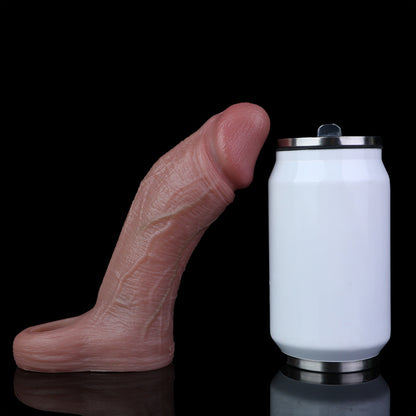 Sun-Kissed Tan Cock Sleeve: Textured Liquid Silicone Penis Girth Enhancer with Base Anchor & Fluid Port for Couples Night In