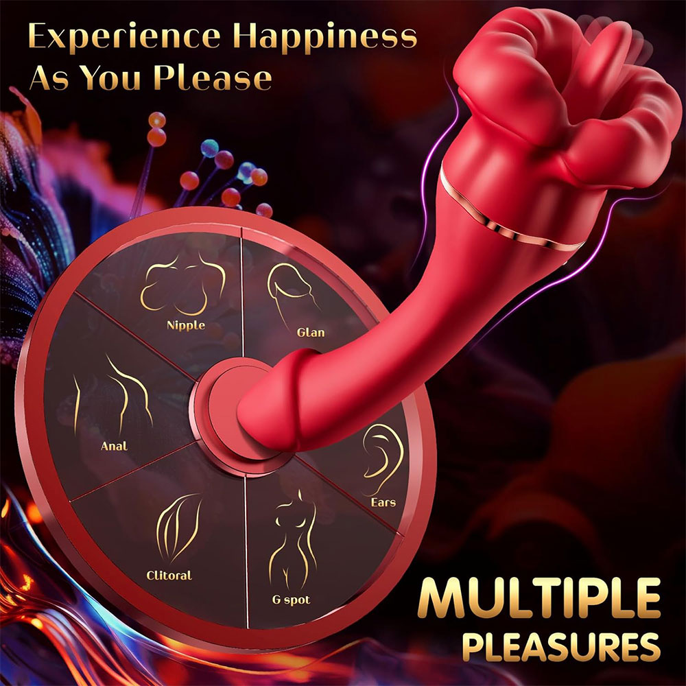 Großer Zungen-Klitorisstimulator, Analdildo, Rosenspielzeug – Doppelter Klitorisvibrator, G-Punkt, Prostatamassagegerät