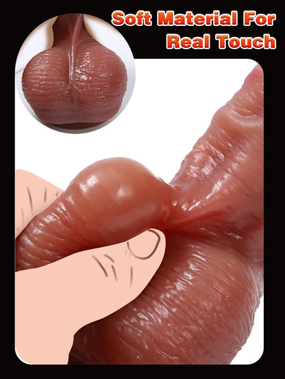 Realistischer Dildo für Frauen – Hautgleitende Vorhaut, Hoden, Analdildos, weibliches Sexspielzeug