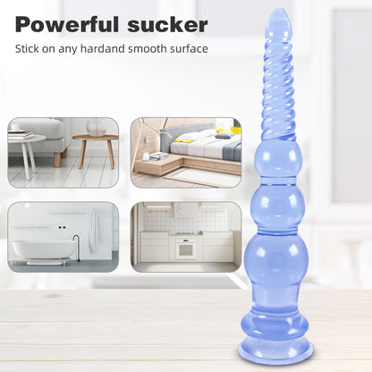 Plug anal gode de 12 pouces de Long-godes en Silicone souple poussant le pénis avec une ventouse puissante