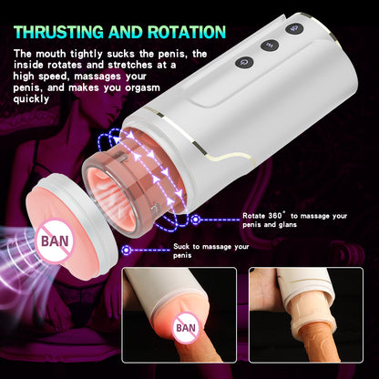 Automatic Pussy Sleeve Male Masturbator - Rotating Penis Massage Sucking Masturbation Adult Toys