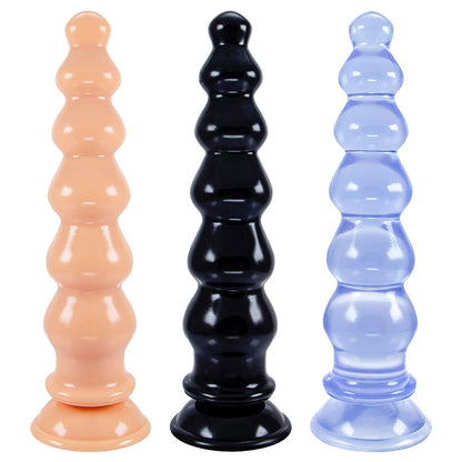 Godes en silicone à perles anales géantes - Plug anal énorme et doux avec grande ventouse