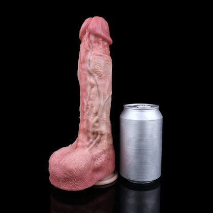 Godemiché réaliste à double densité avec tige veinée réaliste et télécommande sans fil pour une utilisation mains libres sous la douche et les jeux kink