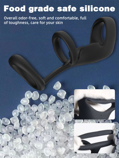 Remote Control Vibrating Cock Rings - Triple Penis Rings Delay Ejaculation Couple Sex Toy