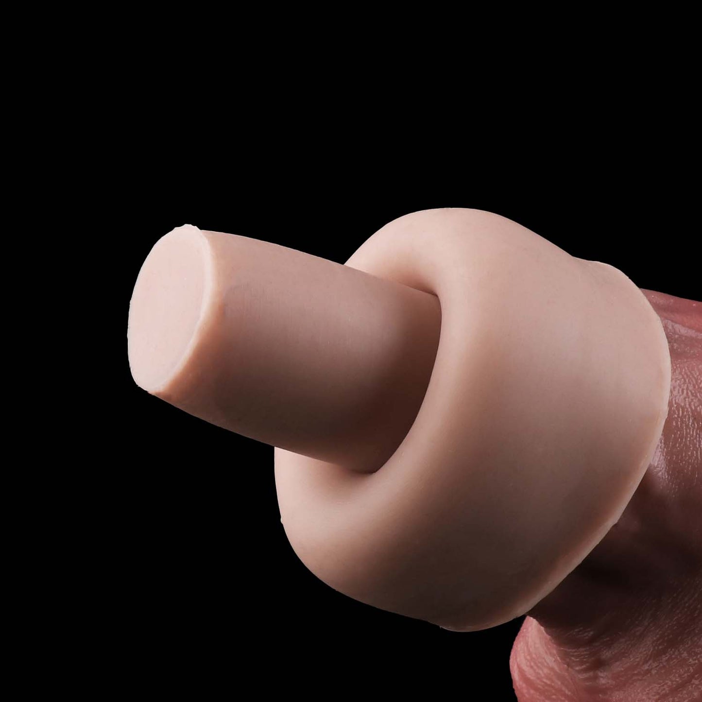 Symmetric Double Dildo with Centre Testicle — Realistic Platinum Silicone Dual-Ended Dildo with Twisted Vein Texture for Lesbian & Couples Play