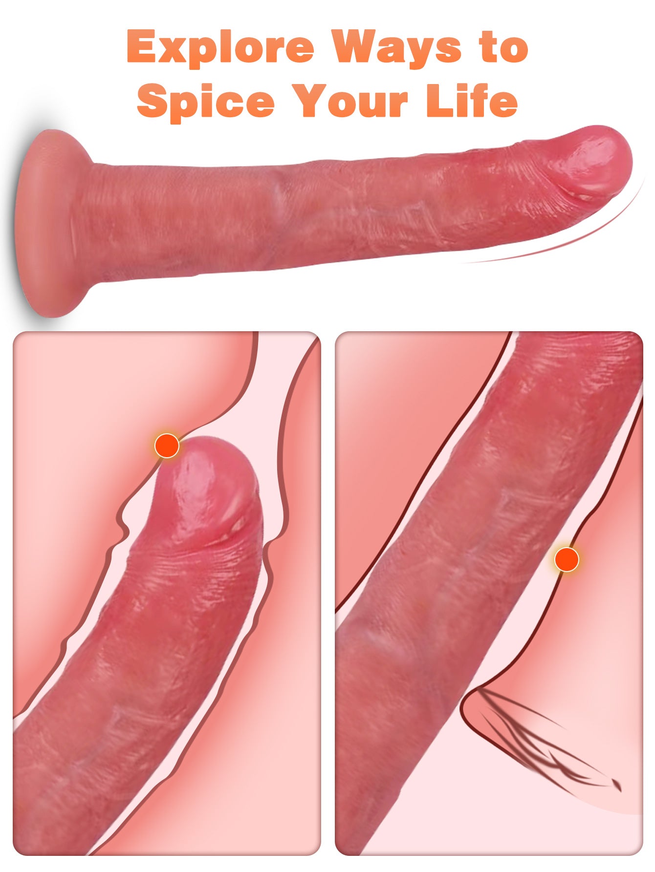 Realistischer Dildo-Buttplug aus Silikon – 8 Zoll Analdildos, Sexspielzeug für Frauen