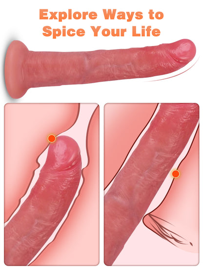 Realistischer Dildo-Buttplug aus Silikon – 8 Zoll Analdildos, Sexspielzeug für Frauen