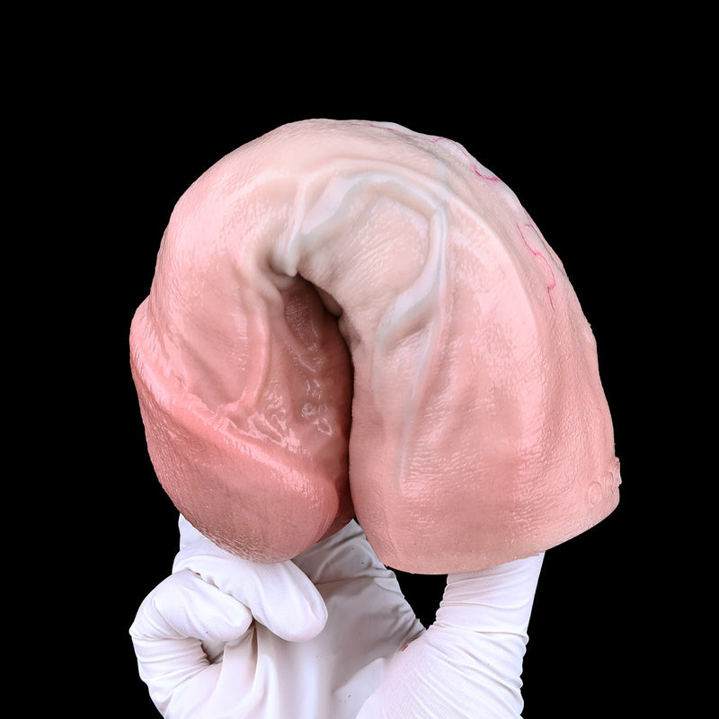 Phallic-Textured Pocket Pussy – Platinum Silicone Veined Penis Sleeve with Hand-Painted Detail