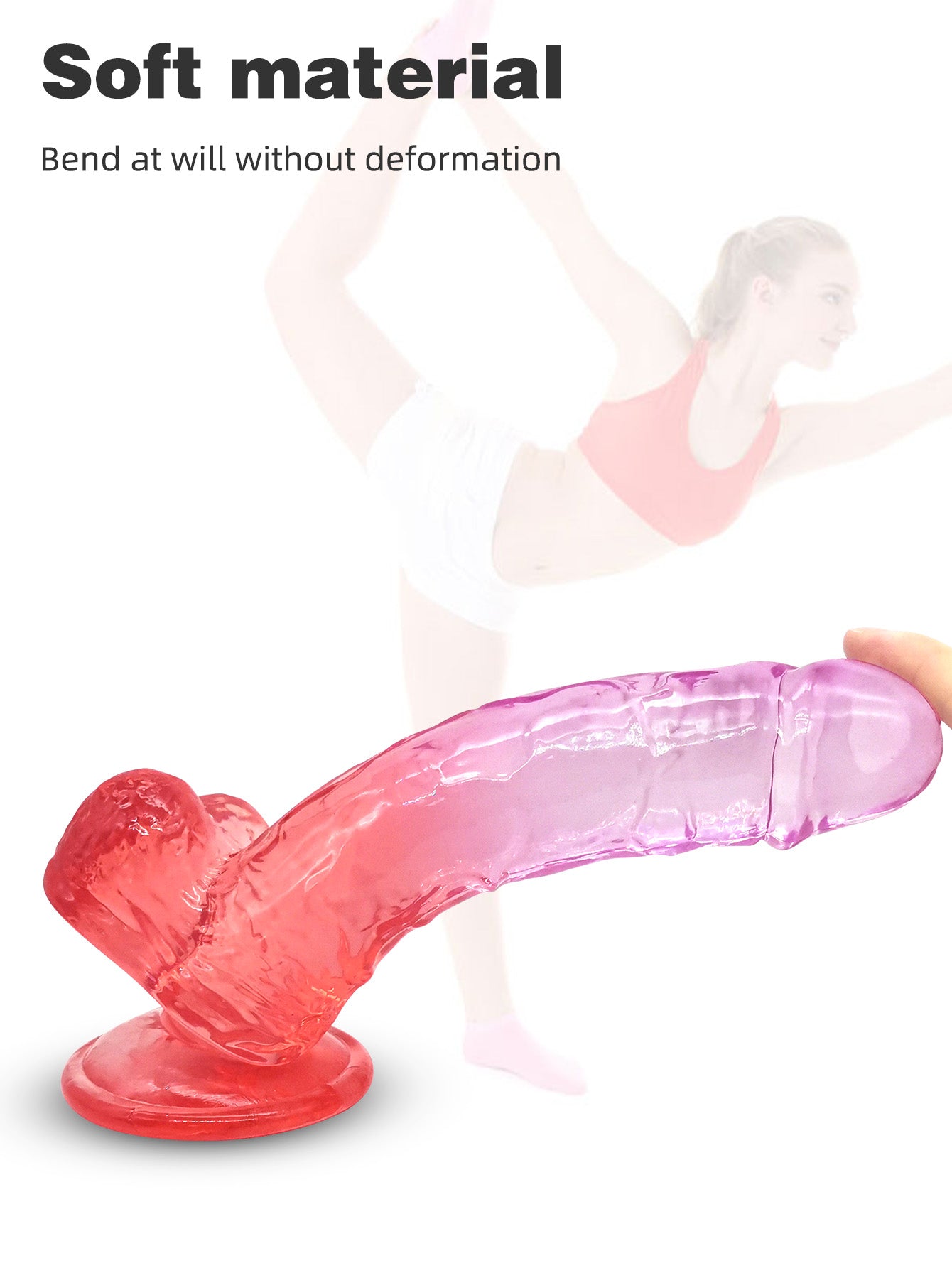 Jelly Soft Realistic Dildos for Women - Lifelike Mixed Color Dildo with Big Suctiion Cup